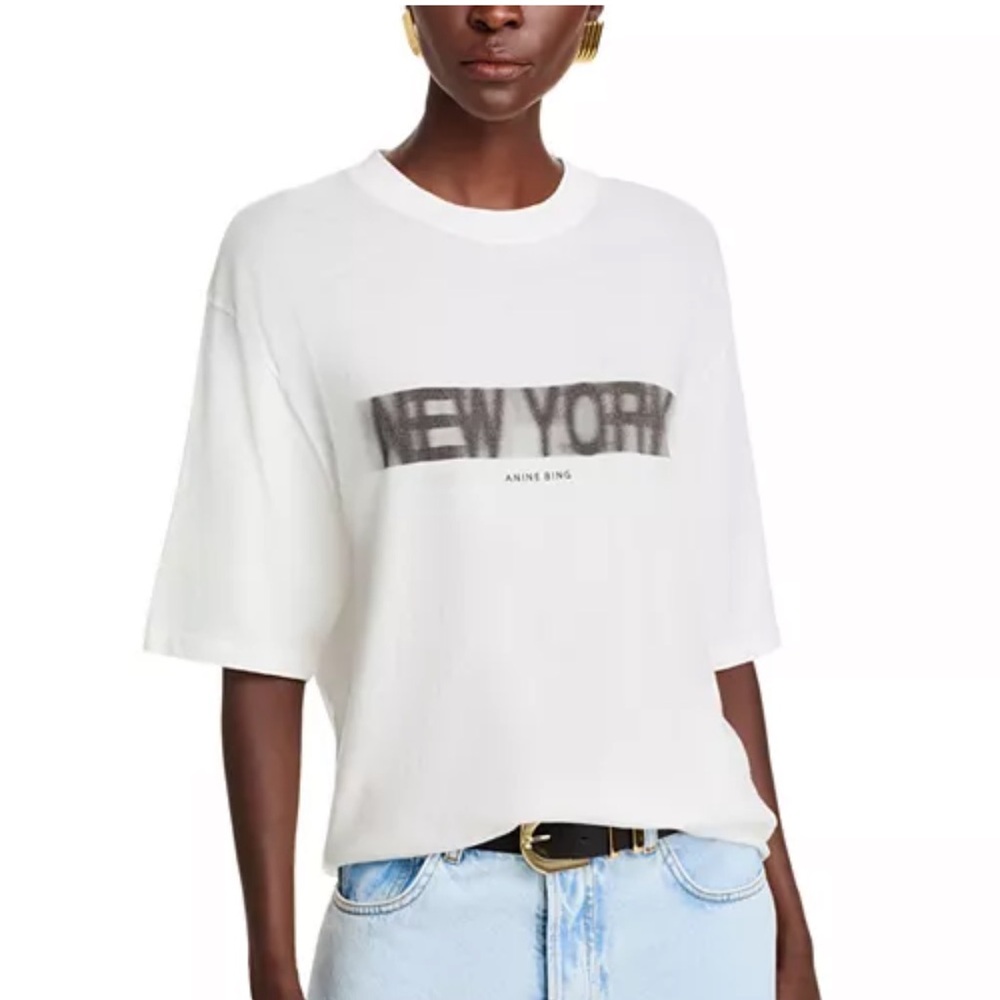 Anine Bing Ivory Graphic Tee